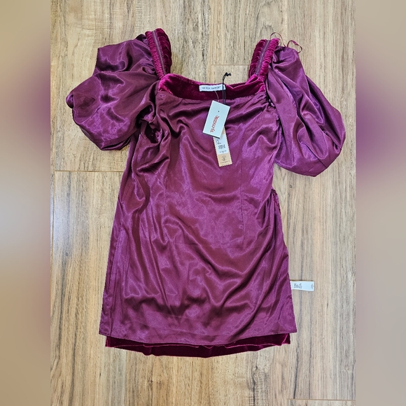 New REBECCA MINKOFF Vienne Velvet Fushia Mini Dress - Picture 11 of 11